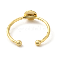 Rack Plating Brass Open Cuff Pad Ring Settings&nbsp;KK-F873-39G