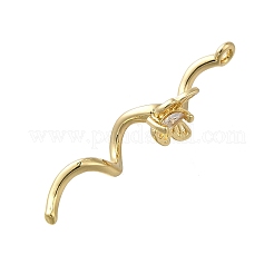 Brass Pave Cubic Zirconia Pendants&nbsp;KK-Q048-10G