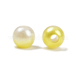 Abs模造パールビーズ  ラウンド  ツートン  きいろ  6mm  穴：1.8mm  約5000個/500g&nbsp;KY-P021-05A-07