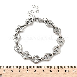 304 Stainless Steel Rhombus Link Chains Bracelets for Men & Women&nbsp;BJEW-D042-29P