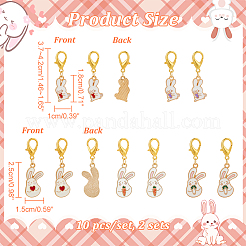 Alloy Enamel Rabbit Pendant Locking Stitch Markers&nbsp;HJEW-AB00030