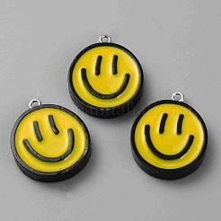 Opaque Resin Enamel Pendants&nbsp;LS-RESI-WH0036-20A