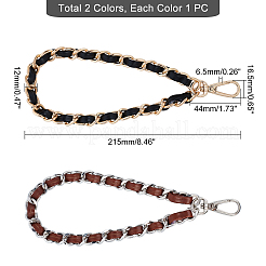 2Pcs 2 Color Alloy with PU Leather Bag Strap&nbsp;FIND-WR0002-20