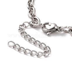 Non-Tarnish 304 Stainless Steel Cable Chain Bracelet for Men Women&nbsp;BJEW-E031-01P-07