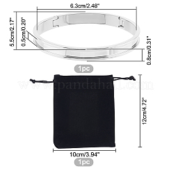 1Pc Stainless Steel Grooved Bangles&nbsp;STAS-UN0042-50A-P