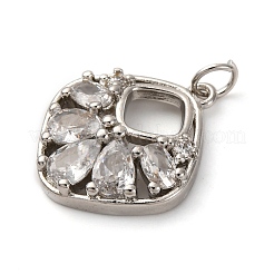 Brass Micro Pave Cubic Zirconia Pendants&nbsp;KK-P308-69P
