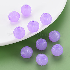 模造ゼリーアクリルビーズ  段ボールビーズ  ラウンド  暗い蘭  14x13mm  穴：2.5mm  約356個/500g&nbsp;MACR-S373-11-E04
