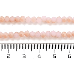 ハーフレインボーメッキ多面カットロンデルガラスビーズ連売り  艶消し  湯通しアーモンド  4~4.5x3~3.5mm  穴：0.8mm  約150個/連  15.1インチ&nbsp;X-EGLA-L007-B05-4mm