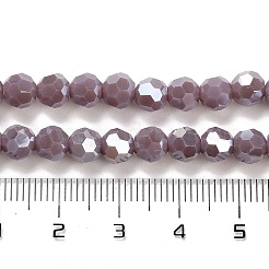 不透明ガラスビーズスタンド  ABカラー  ファセット（32ファセット）  ラウンド  ロージーブラウン  6x5.5mm  穴：1.2mm  約91~93個/連  19.49~19.92 nch（49.5~50.6cm）&nbsp;EGLA-A035-P6mm-B11