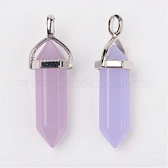Bullet Imitation Jade Glass Pointed Pendants&nbsp;G-F295-01B