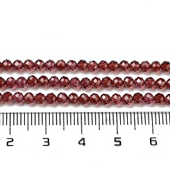 天然石ガーネットビーズ連売り  多面カット  グレードAA  ラウンド  3.5~3.8mm  穴：0.7mm  約111~128個/連  15.16~15.39''（38.5~39.1センチメートル）&nbsp;X-G-B088-C11-03