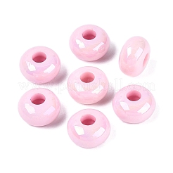 バレンタインデー 不透明アクリル ヨーロピアンビーズ  ABカラー  大穴ビーズ  ミックスカラー  14x8mm  穴：5mm&nbsp;OACR-E033-19M3