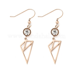 304 Stainless Steel Triangle Dangle Earrings&nbsp;EJEW-Z129-07RG