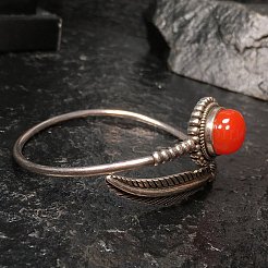 Natural Agate Beaded Cuff Bangles&nbsp;BJEW-C146-02