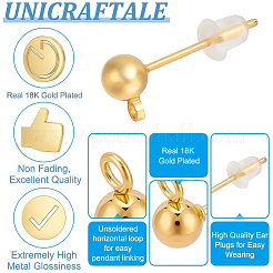 80Pcs Brass Stud Earring Findings&nbsp;KK-UN0002-75A