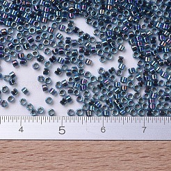 MIYUKIデリカビーズ  シリンダー  日本製シードビーズ  11/0  （db0085)ブルーの裏地付きアクアアブ  1.3x1.6mm  穴：0.8mm  約2000PCS /ボトル  10 G /ボトル&nbsp;SEED-JP0008-DB0085