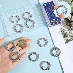 合金クリスタルラインストーンスプリングゲートリング12個  リング  プラチナ  28.5x5mm  内径：19mm&nbsp;FIND-SC0012-68P