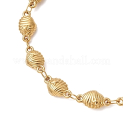 304 Stainless Steel Shell Shape with Starfish Link Chains Bracelets for Women&nbsp;BJEW-JB13430