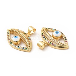 Brass Micro Pave Cubic Zirconia Pendants&nbsp;KK-H441-51G