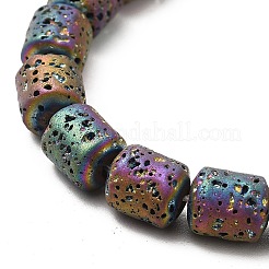 Electroplated Natural Lava Rock Beads Strands&nbsp;G-G984-16