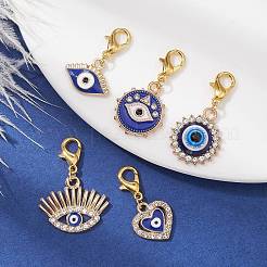 Evil Eye Alloy Enamel & Rhinestone Pendent  Decorations&nbsp;HJEW-JM01328
