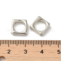 Ccbプラスチックビーズフレーム  菱形  プラチナ  12x12.5x3.5mm  穴：1.6mm  内径：7mm&nbsp;CCB-P012-02P