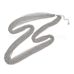 女性用304ステンレススチール製マルチ連ネックレス  ステンレス鋼色  35.43インチ（90cm）&nbsp;NJEW-D326-01P