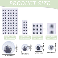 8 Sheets 4 Styles Self Adhesive Plastic Wiggle Googly Eyes Cabochons&nbsp;KY-GF0001-56