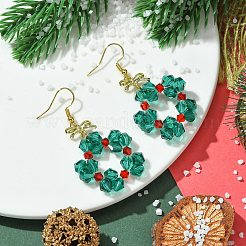 Christmas Theme Imitation Austrian Crystal Dangle Earrings&nbsp;EJEW-TA00468