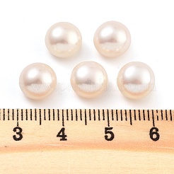 グレード6a 天然養殖淡水真珠ビーズ  片穴  半円形ビーズ  ホワイト  8.5~9x6mm  穴：1mm&nbsp;PEAR-N018-6A-8590A