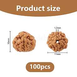 ルドラークシャ マーラービーズ 100個  サドルブラウン  9.5~10x10.5~11mm  穴：1.2mm&nbsp;FIND-DC0008-44B