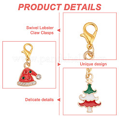 Christmas Theme Alloy Enamel Pendant Decorations&nbsp;HJEW-GO00040