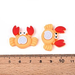 カニの不透明樹脂カボション  オレンジ  24x27.5x7~7.5mm&nbsp;CRES-T025-33A