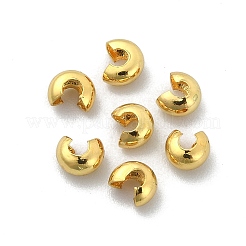 真鍮製つぶし玉カバーカシメ玉カバー  18KGP本金メッキ  4x3x2mm  穴：1.5mm&nbsp;X-KK-P232-14G