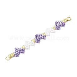 2Pcs 2 Colors MIYUKI Glass Seed Beaded Heart Links&nbsp;PALLOY-MZ01004