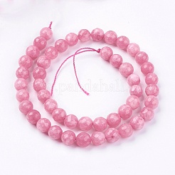 Natural White Jade Bead Strands&nbsp;G-R166-8mm-25