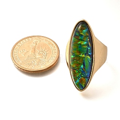 Resin Horse Eye Finger Rings&nbsp;RJEW-R006-01G-02