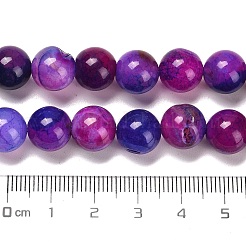 天然石瑪瑙ビーズ連売り  ラウンド  染め＆加熱  パープル  10~10.5mm  穴：1.4mm  約38個/連  15.08~15.20''（38.3~38.6センチメートル）&nbsp;G-B079-A04-03B