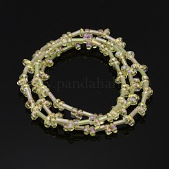 2 Hole Electroplate Glass Oval Bead Strands&nbsp;EGLA-J074-FR04