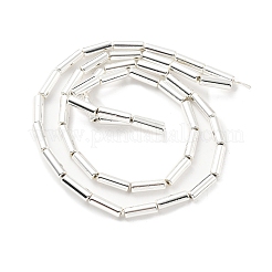 合成磁気無しヘマタイトビーズ連売り  コラム  プラチナメッキ  8.5~9x3x3mm  穴：0.8mm  約46個/連  16.54''（42センチメートル）&nbsp;G-M095-I01-01P