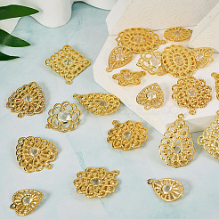 40Pcs 10 Styles Iron Rhinestone Pendants&nbsp;IFIN-TA0001-60