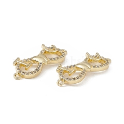 Brass Micro Pave Clear Cubic Zirconia Connector Charms&nbsp;KK-E068-VB378