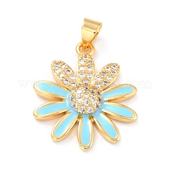 Real 18K Gold Plated Brass Micro Pave Cubic Zirconia Pendants&nbsp;ZIRC-L100-087G-05