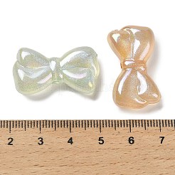 蝶結び UVメッキ 光る虹色 虹色アクリルビーズ  キラキラビーズ  暗闇で光る  ミックスカラー  29x16x8mm  穴：2.5mm&nbsp;LACR-R001-03A