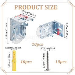 鉄製取り付けクリップ10袋  頑丈なローマンブラインド取り付けブラケット  43.5x26.5x24.5mm  穴：4.5mm&nbsp;AJEW-GA0010-39