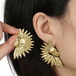 201 Stainless Steel Sun Stud Earrings&nbsp;EJEW-D084-13G
