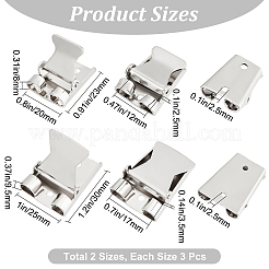 6スタイルの鉄製ボロタイスライド留め具2個  ボロタイ作り用  プラチナ  23~30x20~25x8~9.5mm  穴：2.5mm  内径：2.5~3.5x12~17mm  3個/スタイル&nbsp;IFIN-GF0001-25P