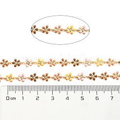 Brass with Colorful Enamel Flower Link Chains&nbsp;CHC-K015-02G
