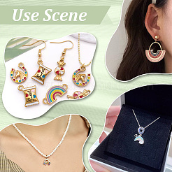24Pcs 12 Styles Alloy Enamel Rainbow Pendant Decorations&nbsp;HJEW-PH02481