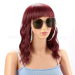 アクリル眼鏡チェーン  眼鏡用ネックストラップ  ポリマークレイ平石ビーズ  真鍮製のビーズとゴム製のループの端  ミックスカラー  21.26インチ（54cm）&nbsp;AJEW-EH00352
